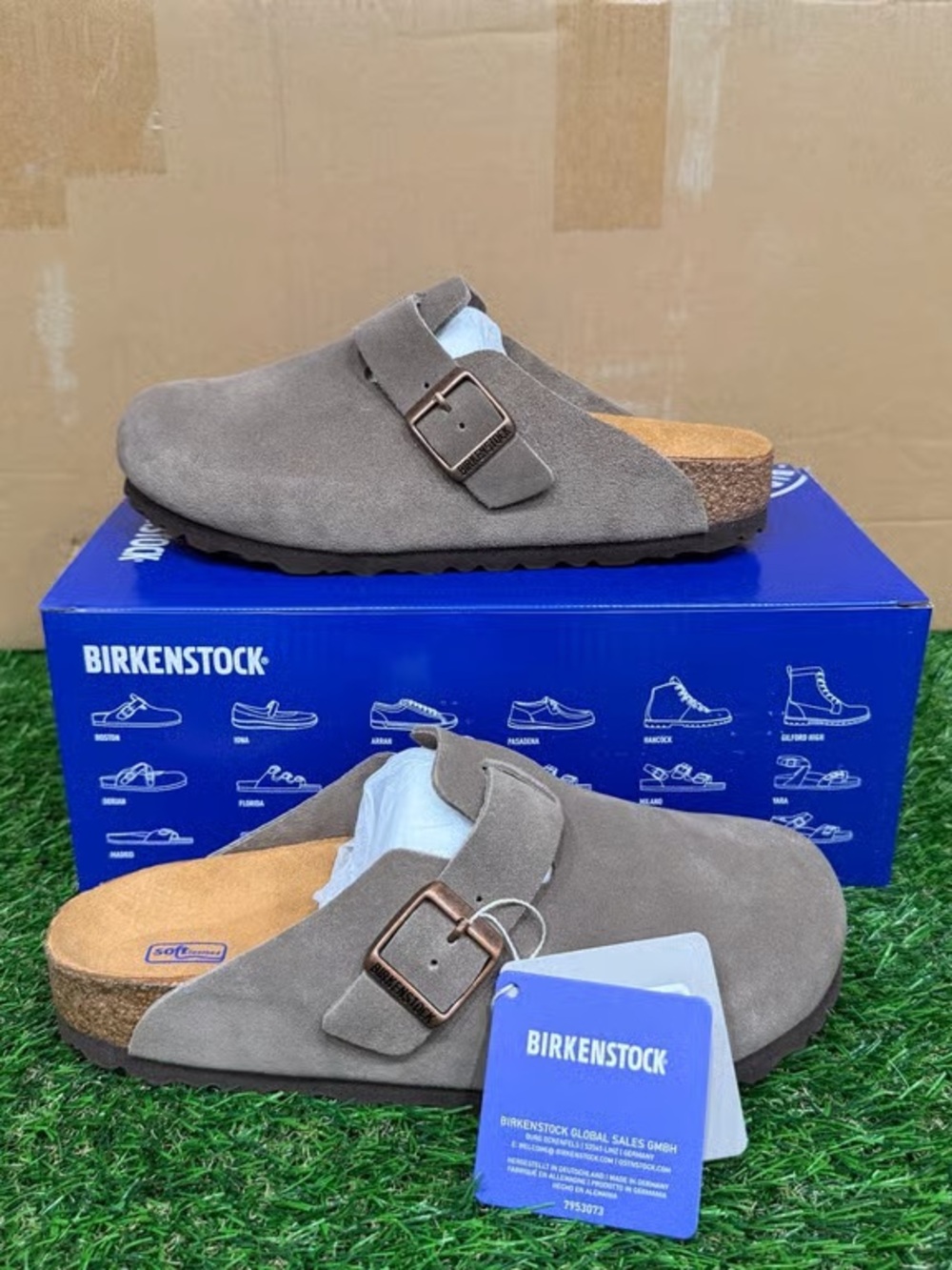 Birkenstock Men’s Suede Clog Mule - Taupe Gray